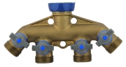 Brass 4-way Tap Connector